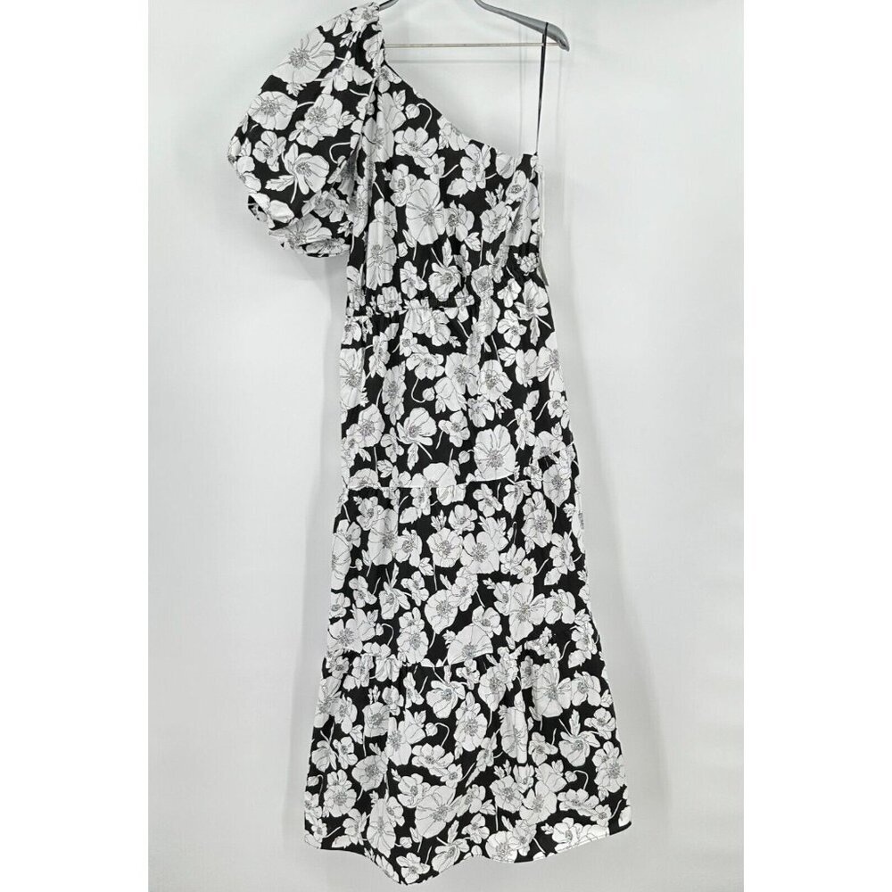 Hyacinth House by Tuckernuck Black Floral One Shoulder Maureen Maxi Dress sz M